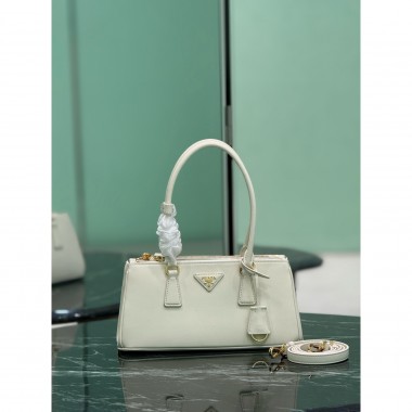 Borsa Prada Galleria medium in pelle-White