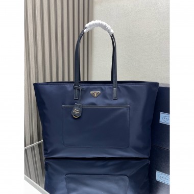 Borsa shopping Prada Re-Edition 1978 large in Re-Nylon e Saffiano-Blue