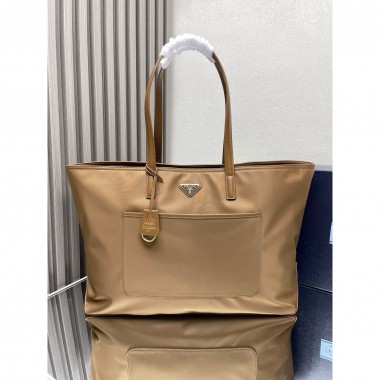 Borsa shopping Prada Re-Edition 1978 large in Re-Nylon e Saffiano-Brown