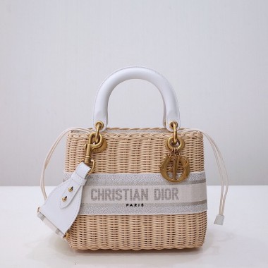 Medium Lady Dior Bag in Wicker 