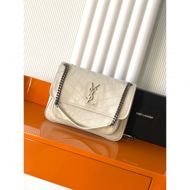 NIKI MEDIUM IN PELLE VINTAGE-BIANCO