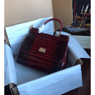 Dolce&Gabbana Borse sicily Media in Pelle coccodrillo