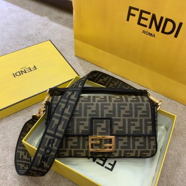 Fendi Baguette FF Canvas Bag
