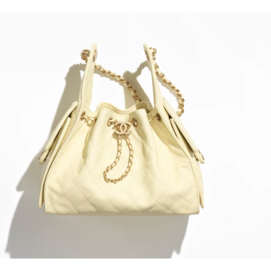 Chanel 25 Small handbag -Light Yellow Caviar leather 