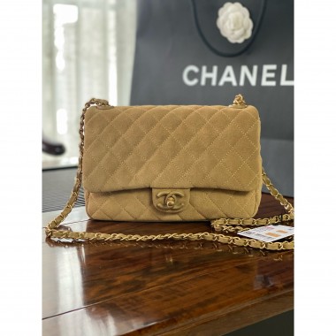 Borsa in suede Chanel-Dark beige