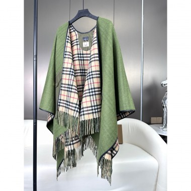 Burberry Reversible Check Wool Cape 