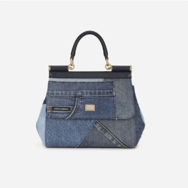 Authentic quality-Dolce Gabbana Medium Sicily Handbag in Denim 