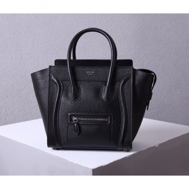 Celine Large Luggage Handbag In Drummed Calfskin 