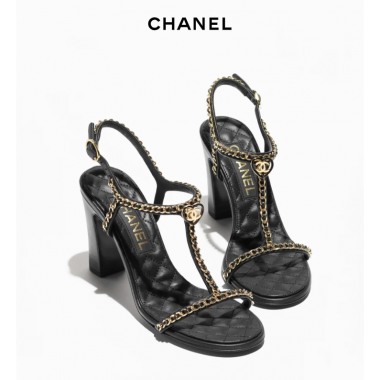 Chanel Lambskin Sandals, Heel 8.5cm,  Size 35-42