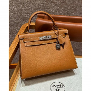 Hermes Kelly 25 / 28  in Epsom Leather-Brown