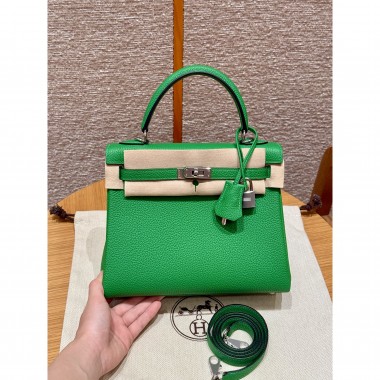 Hermes Kelly 25 / 28  in togo leather-Bambou