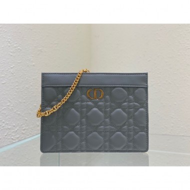 Dior Caro Zipped Pouch with Chain 