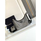 Borsa Prada Re-Edition 2005 in raso con cristalli