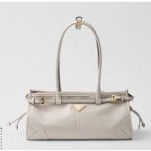 Prada SoftLux Medium Leather Tote-White