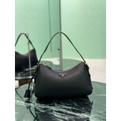 Prada Aimée medium leather shoulder bag-Black