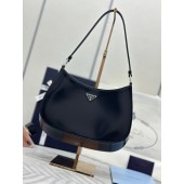 Borsa a spalla Prada Cleo in pelle spazzolata-Black