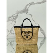 Borsa shopping medium in crochet e pelle