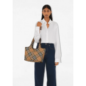 Burberry Small Check Tote- Sand