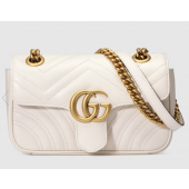 Borsa a spalla GG Marmont misura piccola -White 