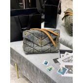 YSL Yves Saint Laurent Puffer Medium Bag in Denium 