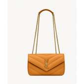 Saint Laurent Loulou Small in matelasse lambskin-Sunflower