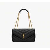 Saint Laurent Loulou Medium in matelasse lambskin-Black