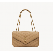 Saint Laurent Loulou Medium in matelasse lambskin- Natural Tan