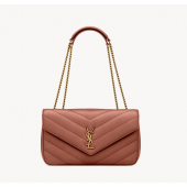 Saint Laurent Loulou Medium in matelasse lambskin- Hortensia 