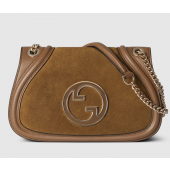 Gucci Blondie Small Shoulder Bag- Brown Suede