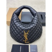 Saint Laurent Icare Medium Hobo in Quilted Nappa-Black 