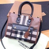 Burberrry Check and Leather Mini Freya Tote