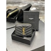 YSL Yves Saint Laurent Cassandre Compact Zip Around Wallet 