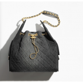 Chanel 25 Medium handbag - Black washed denim 