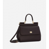 Authentic quality- Dolce Gabbana Medium Sicily Handbag in in Dauphine leather -Bordeaux