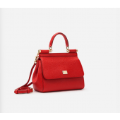 Authentic quality- Dolce Gabbana Medium Sicily Handbag in in Dauphine leather -Red