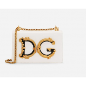 Dolce Gabbana Nappa Leather DG Girls Shoulder Bag-White