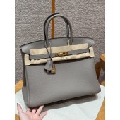 Hermes Birkin 35 Borsa in pelle togo-Gris Asphaite
