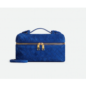 Blue Royal Intrecciato Suede Bang Bang Vanity Case 