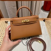 Hermes Mini Kelly Epsom leather-Brown