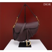 Christian Dior Saddle Bag with Strap-Plum