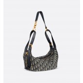 Small D-Journey Bag in Blue Dior Oblique Jacquard