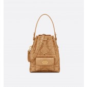 Small Dior Caro Bucket Bag-Light gold tone