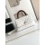 Chanel Small Coco Handle Bag-White with burgund lizard handle