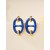 Hermes Mini Mailon Earrings-Blue electric