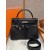 Hermes Kelly Lakis Pocket 28 / 32 in Swift Leather-Black