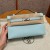 Hermes Kelly Pochette in Epsom Leather- Blue zephyr