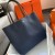 Hermes Neo Double Sens 35 bicolor bag-Navy blue/Taupe