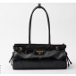 Prada SoftLux Medium Leather Tote-Black 