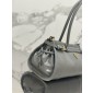 Prada SoftLux Medium Leather Tote-Grey
