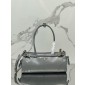 Prada SoftLux Medium Leather Tote-Grey